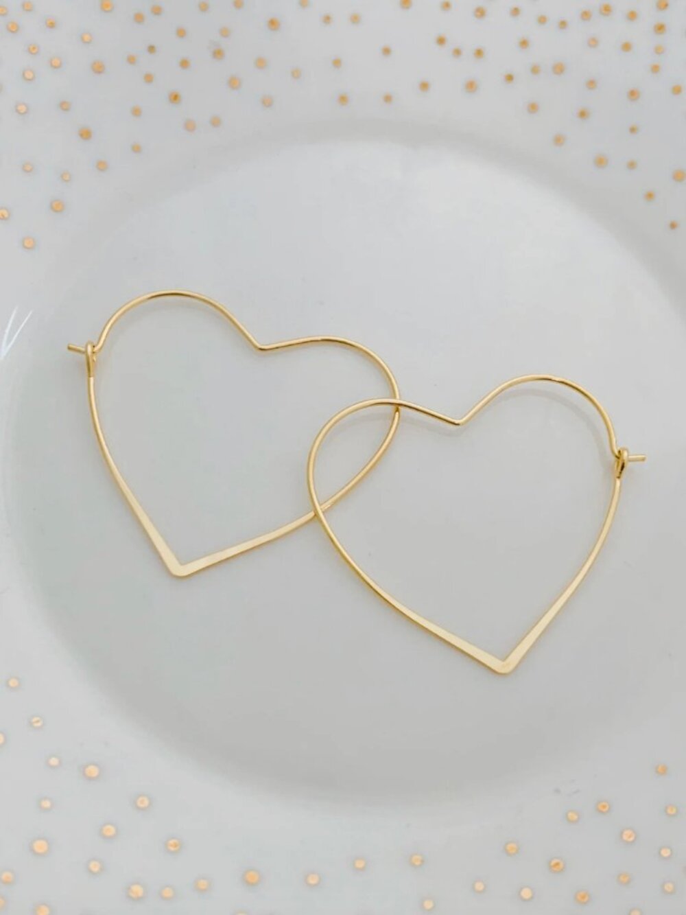 NWT Gold Plated Heart Hoops